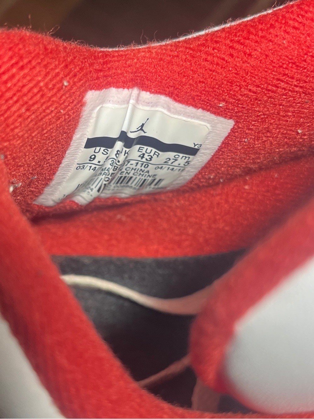 Air Jordan 4 Retro Fire Red 2012 Size 9.5 White Varsity Red Black w/ Box - Picture 8 of 10